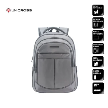 Mochila Unicross P/Notebook 19" Gris