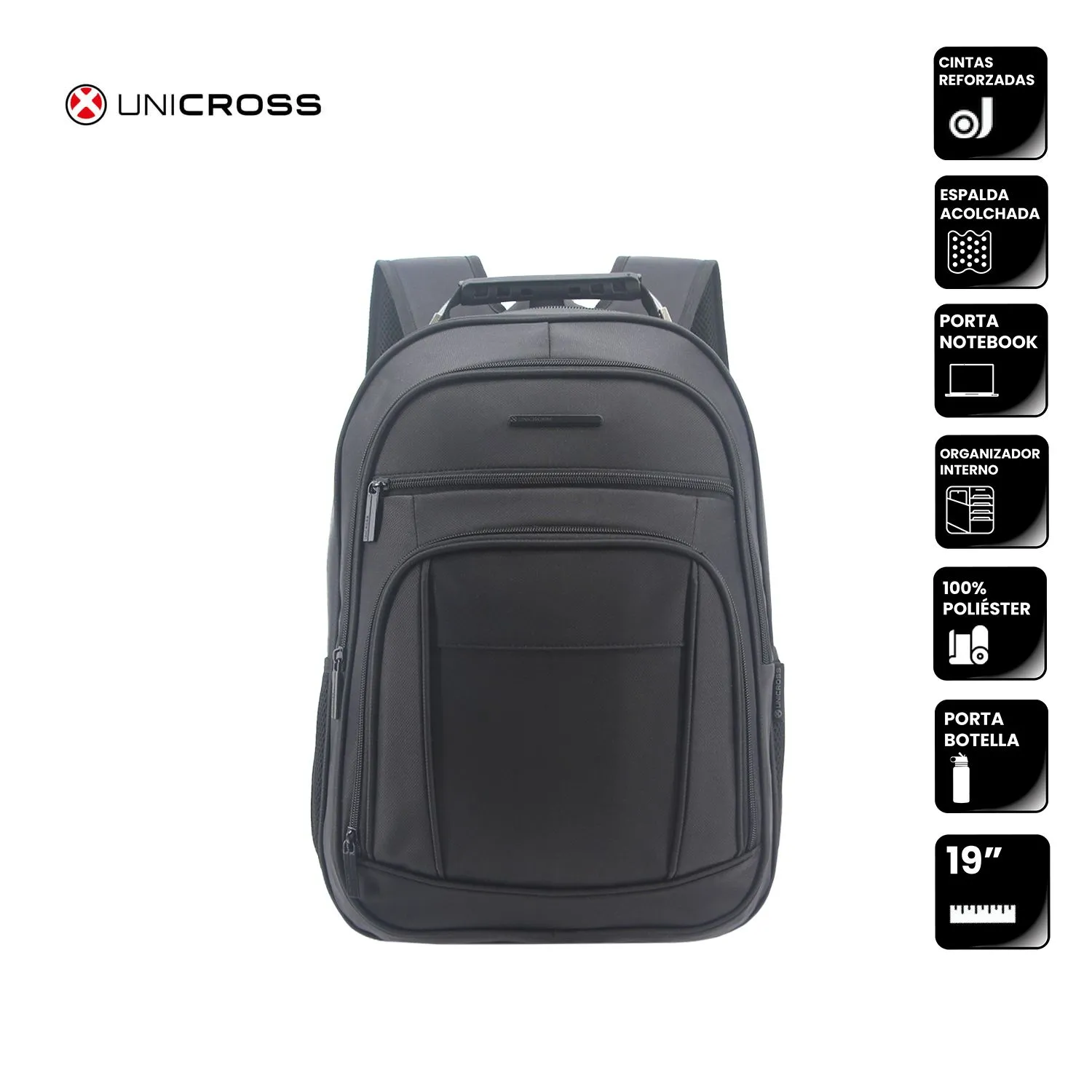 Mochila Unicroos P/Notebook 19" Negra