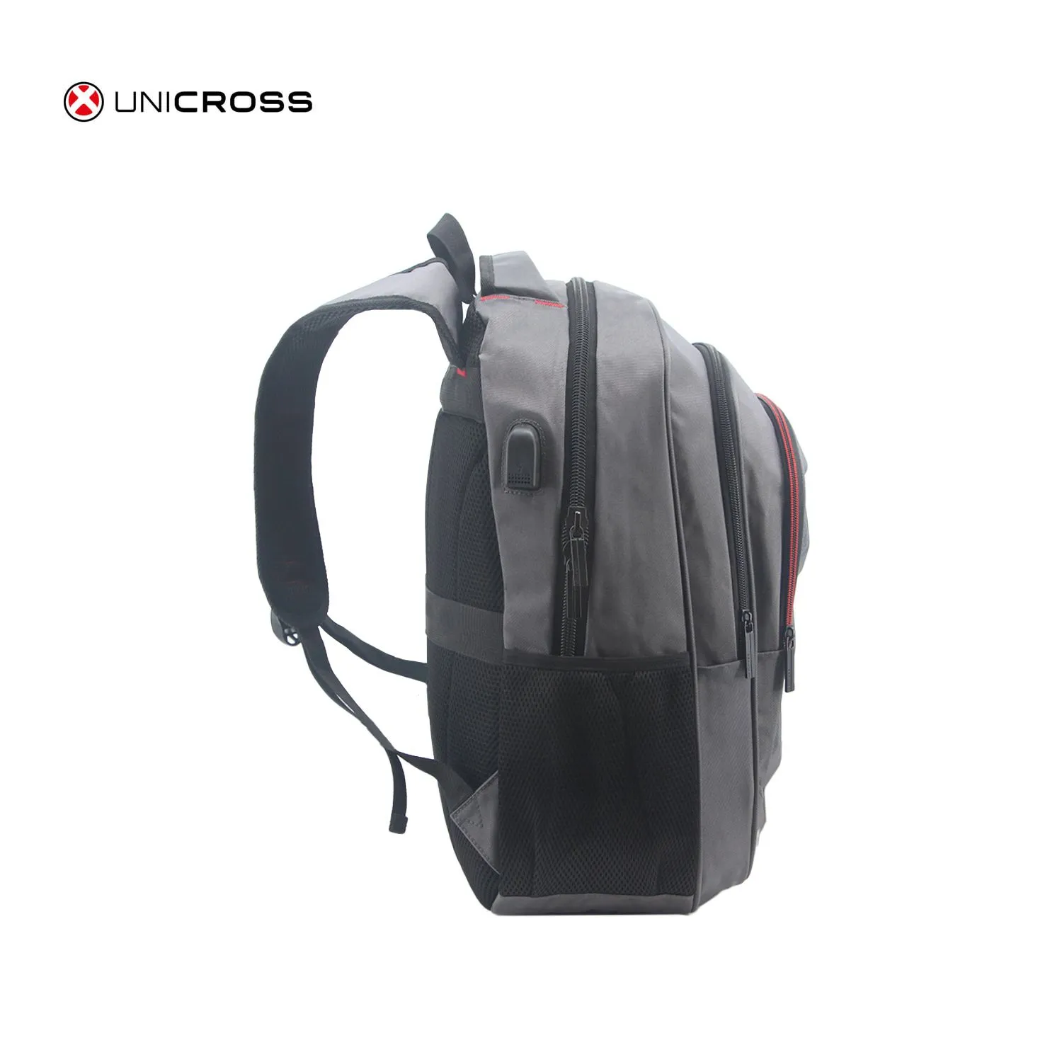 Mochila Unicross P/Notebook 19" Gris Súper Reforzada