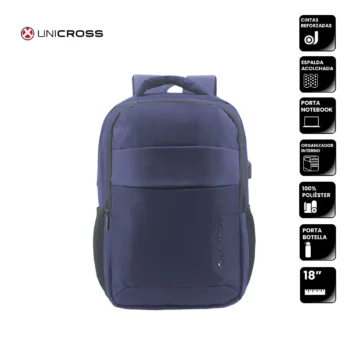 Mochila Unicross P/Notebook 18" Azul