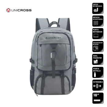 Mochila unicross Gris 18"