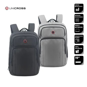 Mochila Unicross P/Notebook 19" Negra/Gris
