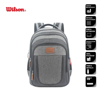 Mochila Wilson Súper Reforzada P/Notebook 19" Gris