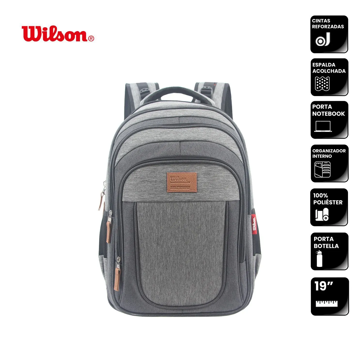 Mochila Wilson Súper Reforzada P/Notebook 19" Gris