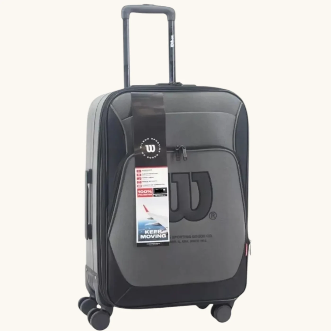 Valija Wilson Tamaño Grande 28" Negra C/Gris