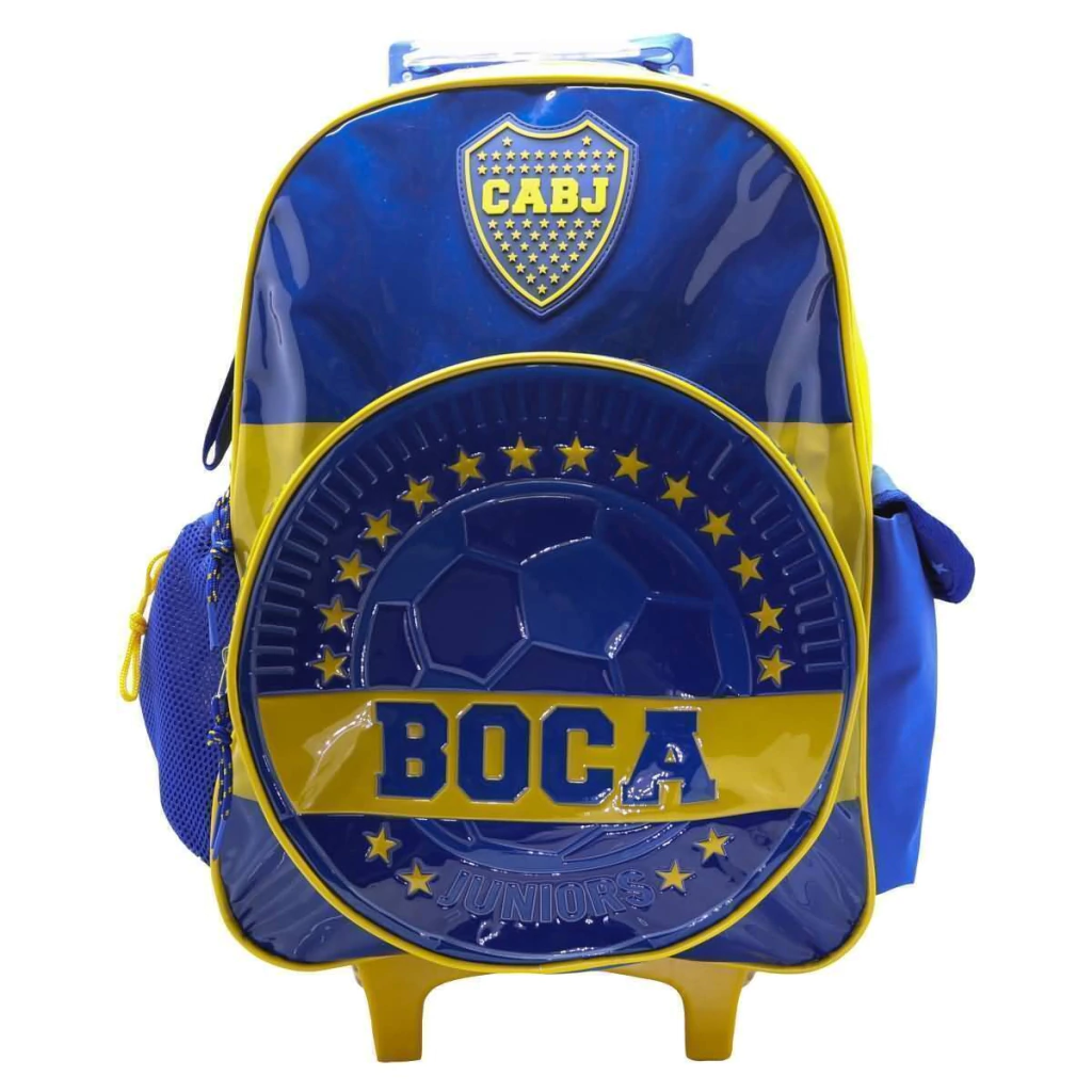 Mochila Boca Juniors c/carro 18". Tamaño Grande.
