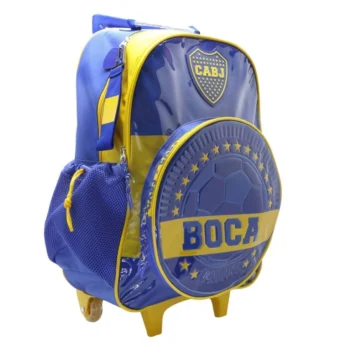 Mochila Boca Juniors c/carro 18". Tamaño Grande.