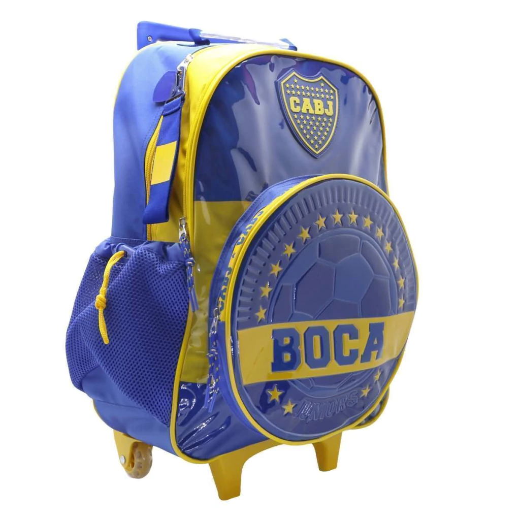 Mochila Boca Juniors c/carro 18". Tamaño Grande.