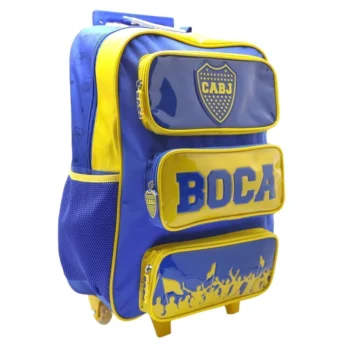 Mochila Boca Juniors c/carro 18". Tamaño Grande.