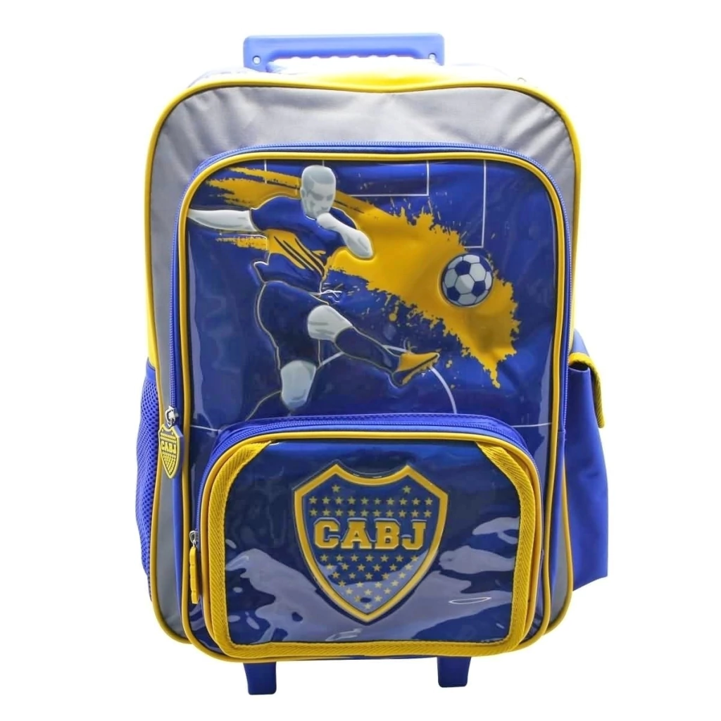 Mochila Boca Juniors c/carro 18". Tamaño Grande.