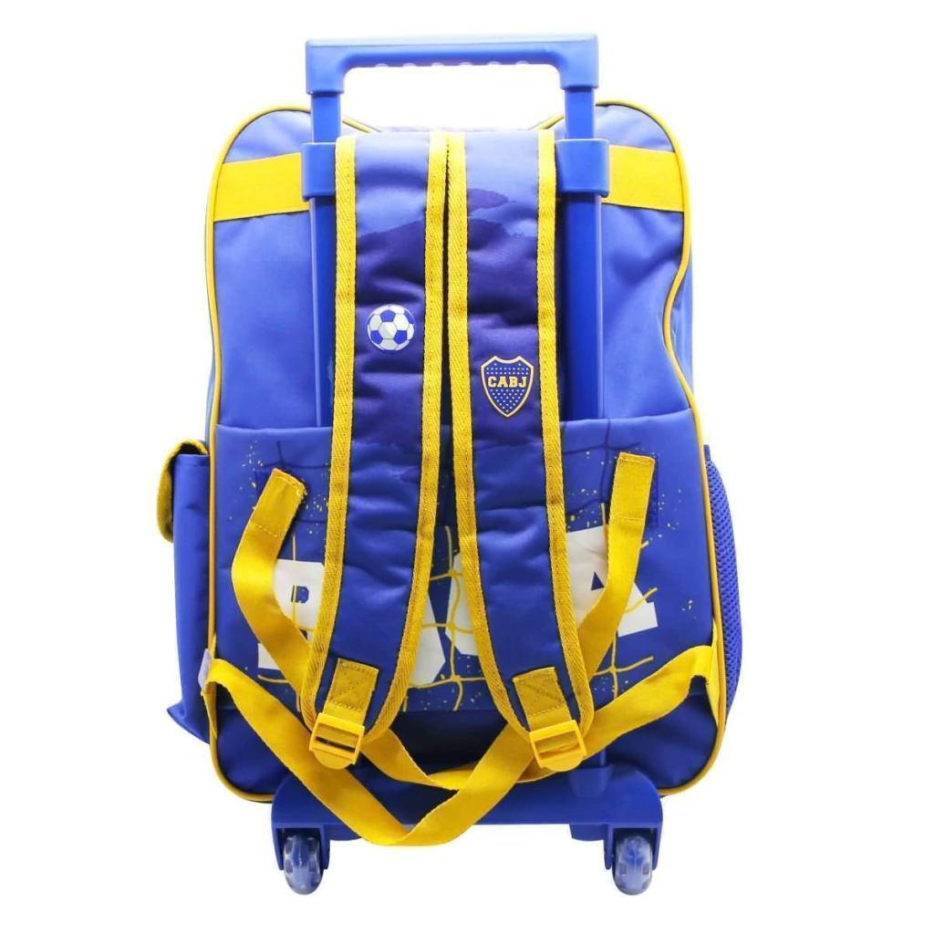 Mochila Boca Juniors c/carro 18". Tamaño Grande.
