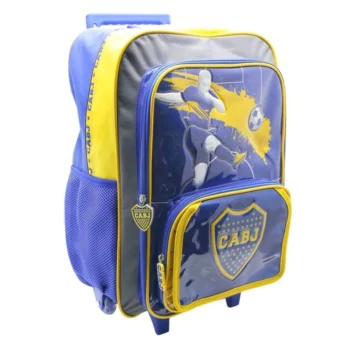 Mochila Boca Juniors c/carro 18". Tamaño Grande.
