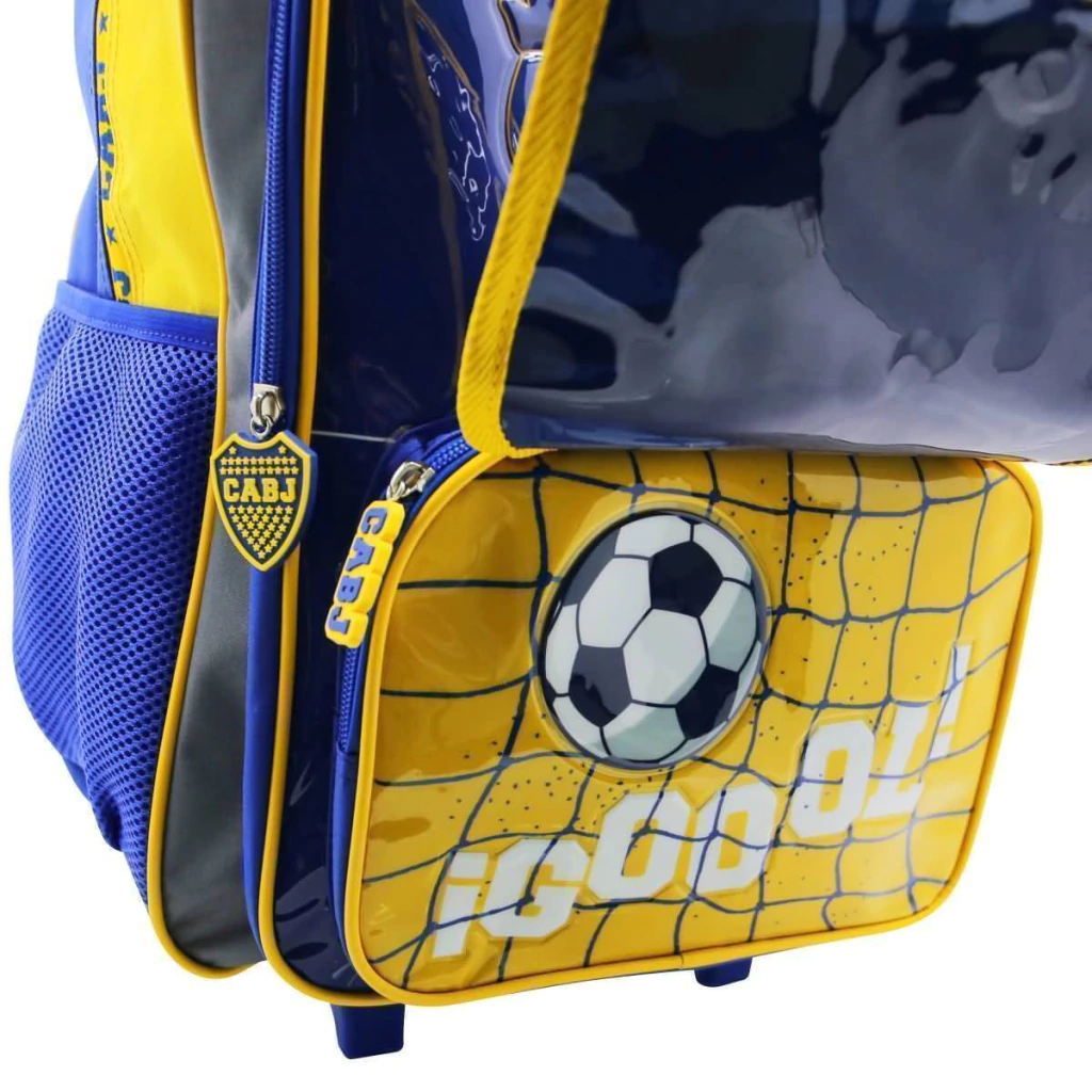 Mochila Boca Juniors c/carro 18". Tamaño Grande.