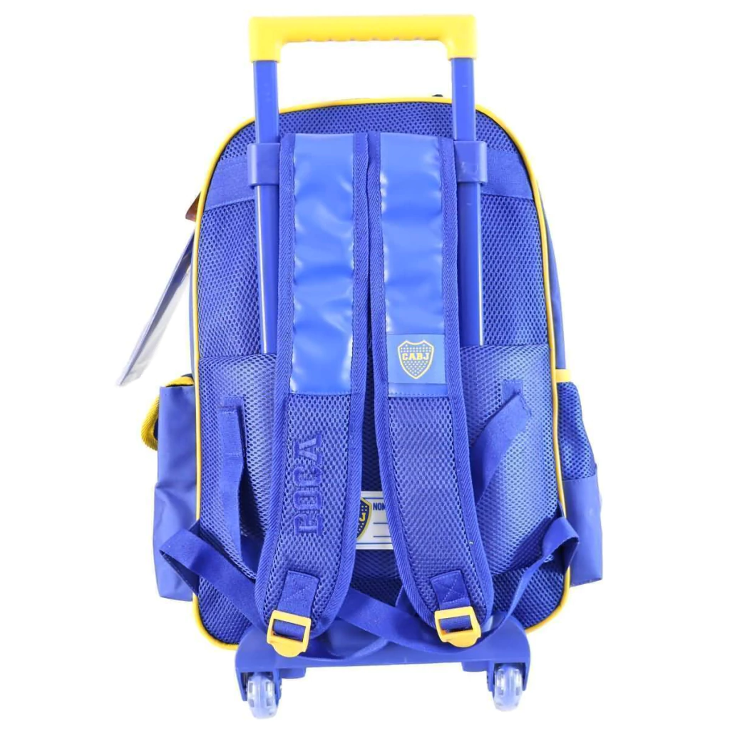 Mochila Boca Juniors c/carro 18". Tamaño Grande.