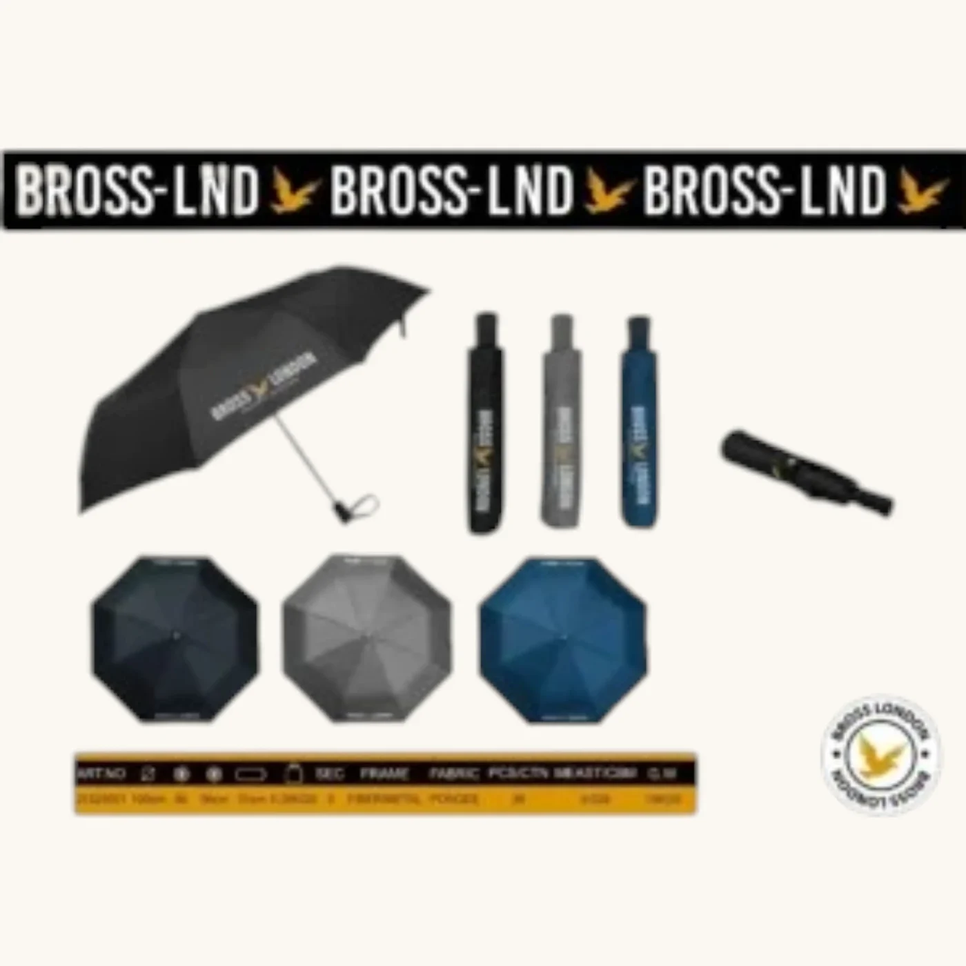 Paragua Bross London P/Hombre Corto Automático