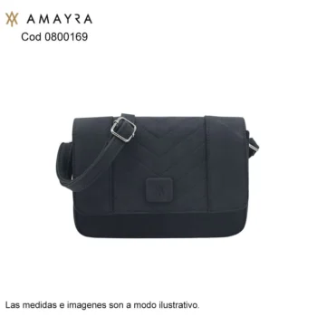 Cartera Amayra Bandolera Eco Cuero Color Negro