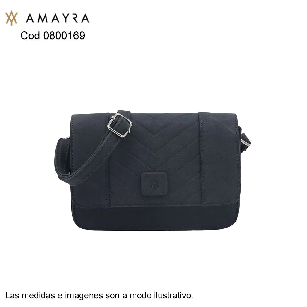 Cartera Amayra Bandolera Eco Cuero Color Negro