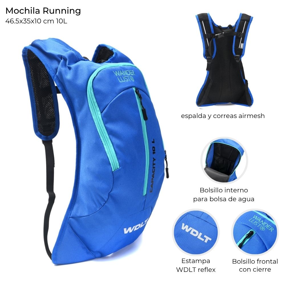 Mochila Wanderlust Urbana Running Azul 10L
