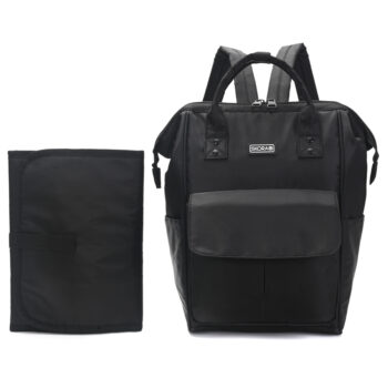 Mochila maternal Skora con cambiador Negra Boca De Pez