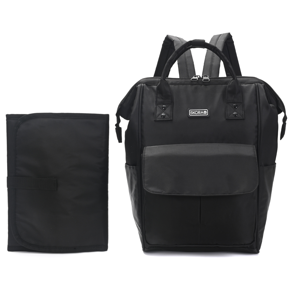 Mochila maternal Skora con cambiador Negra Boca De Pez