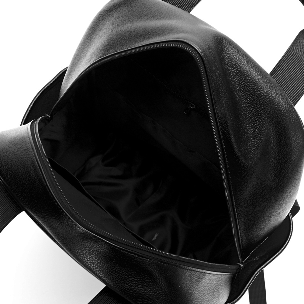 Mochila Maternal Skora Negra C/Cambiador Eco Cuero y Sujetador Para Cochecito
