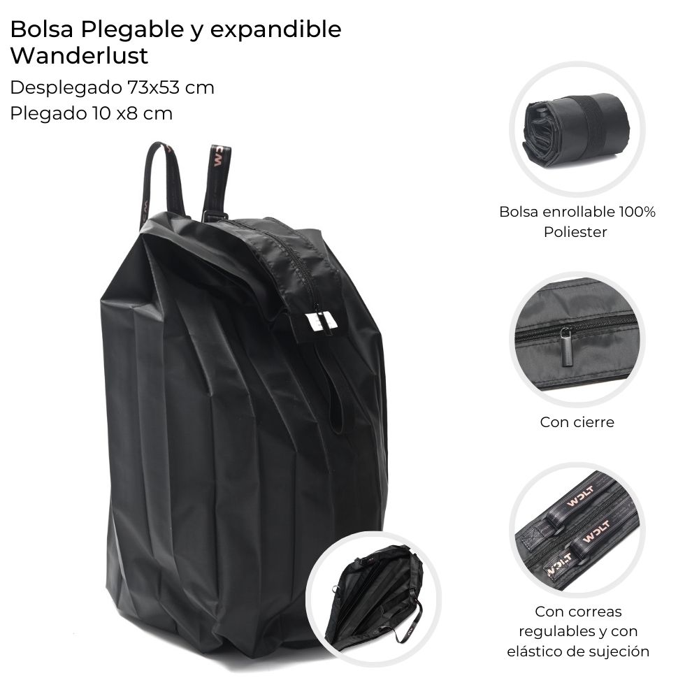 Bolso Plegable Wanderlust y Expandible