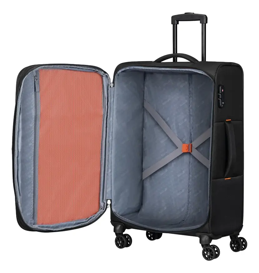 Valija American Tourister Sun Break 24" Mediana Tela Negra